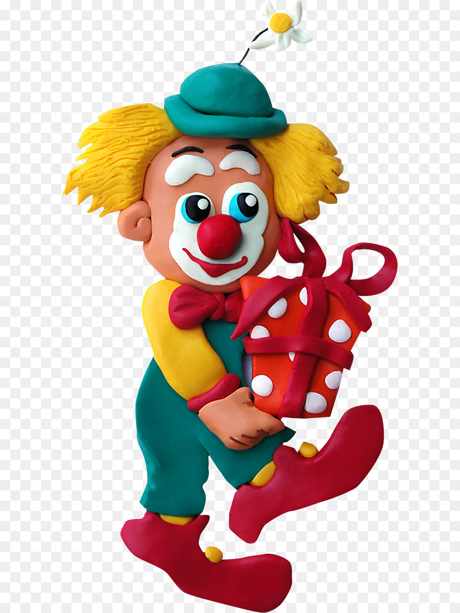 Clown Avec Cadeau，Cadeau PNG