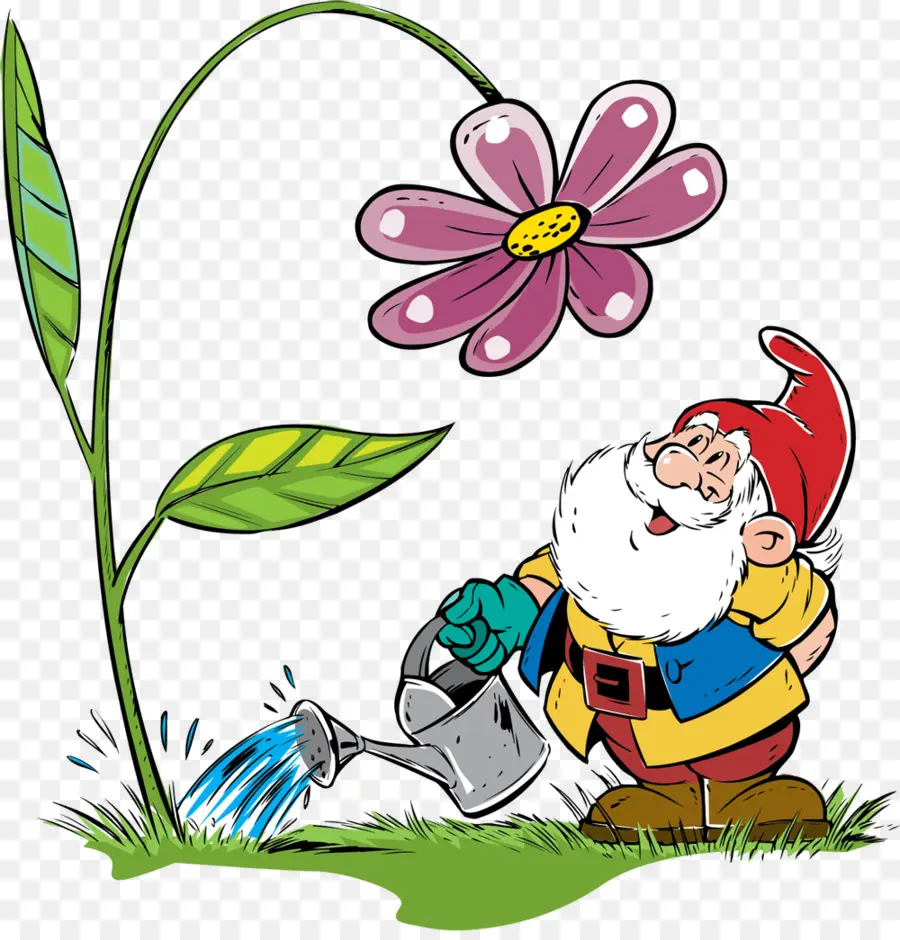 Gnome Arrosant La Fleur，Jardin PNG