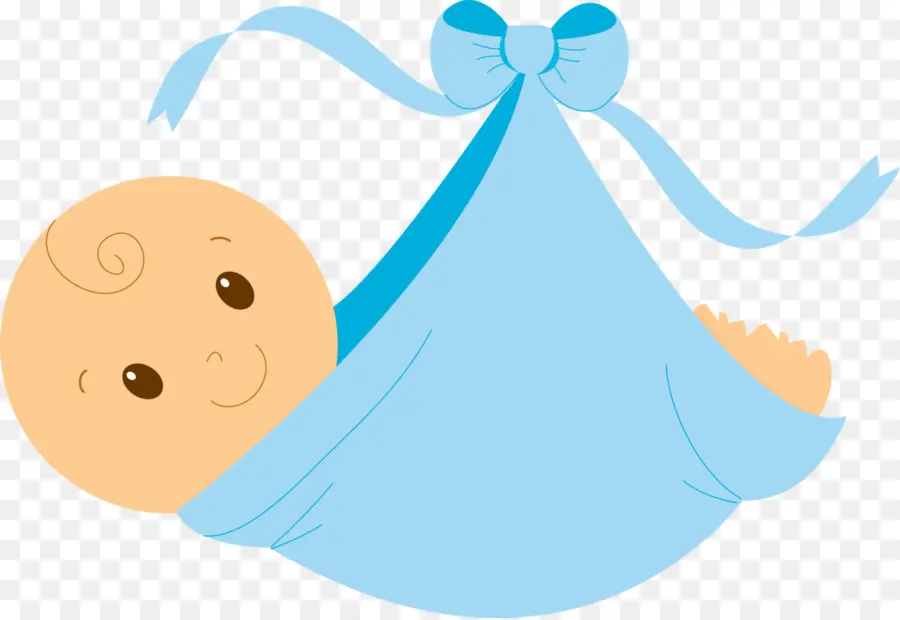 Bébé Dans Une Couverture Bleue，Sourire PNG