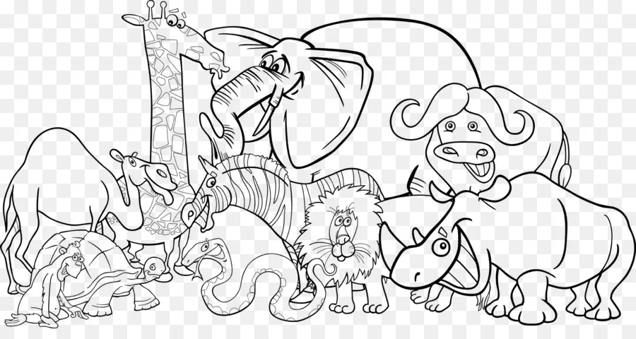 Animaux De Dessin Animé，Noir Et Blanc PNG