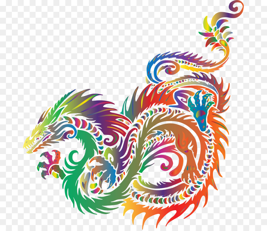 Dragon Coloré，Mythique PNG