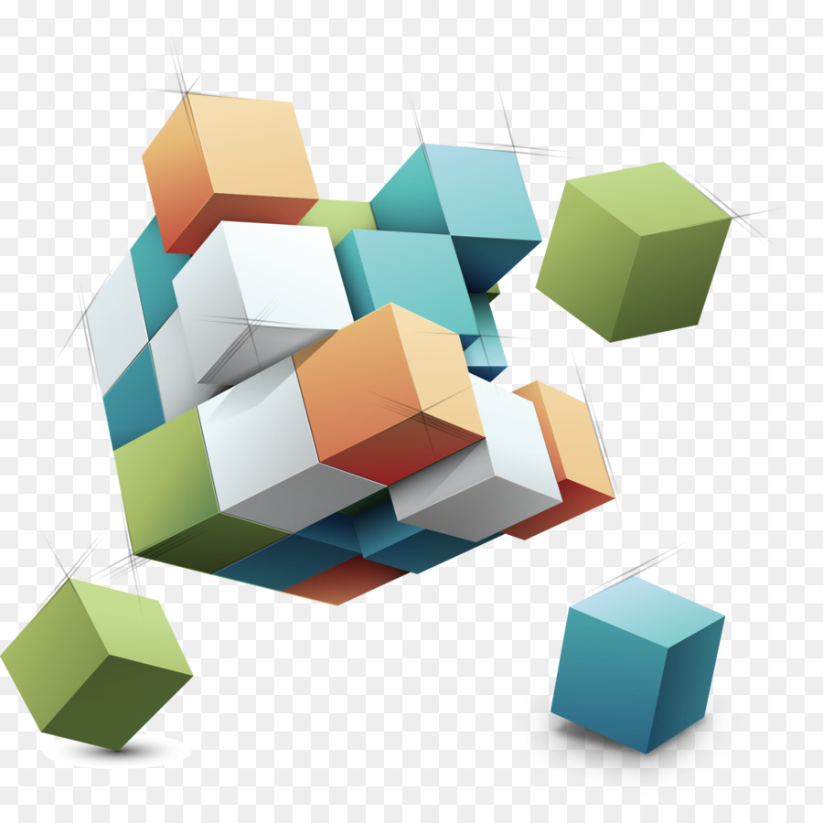 Cubes Colorés，Géométrique PNG