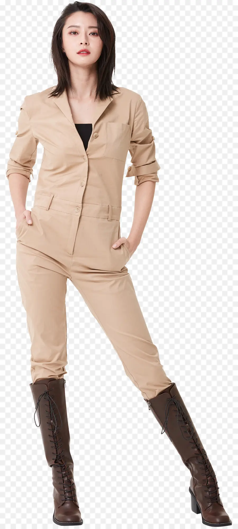 Combinaison Beige，Mode PNG