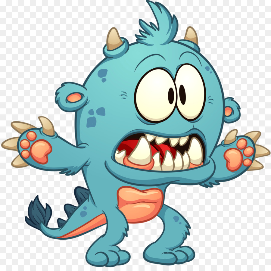 Monstre De Dessin Animé，Bleu PNG