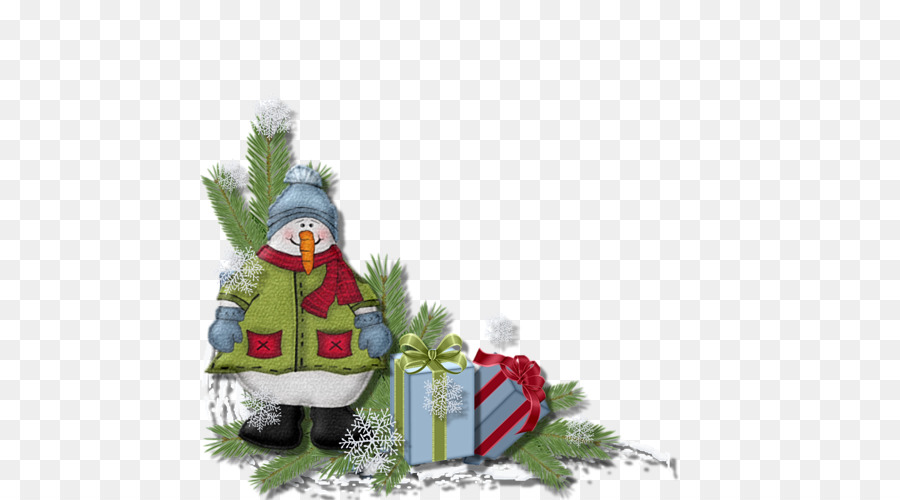 Bonhomme De Neige Avec Cadeau，Noël PNG