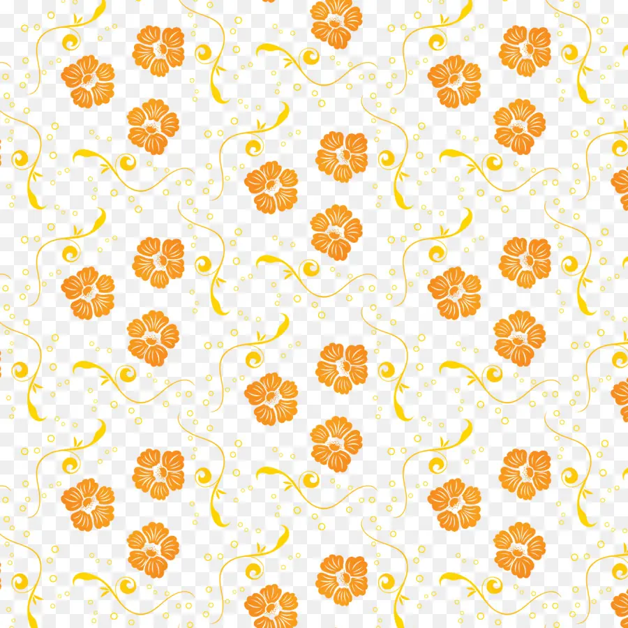 Motif Floral，Fleurs Oranges PNG