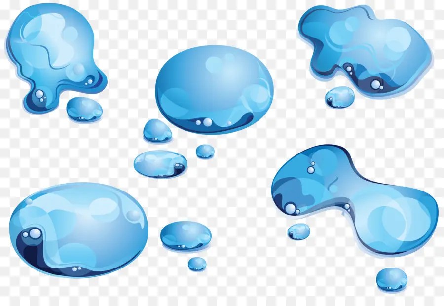 Gouttelettes D'eau，Bleu PNG