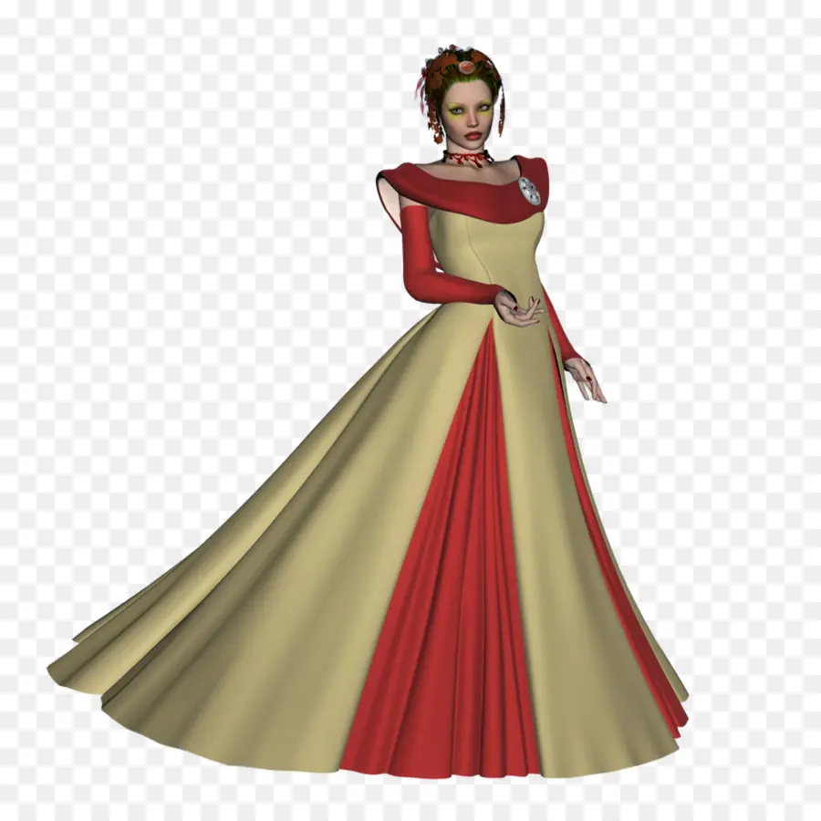 Femme En Robe Historique，Costume PNG