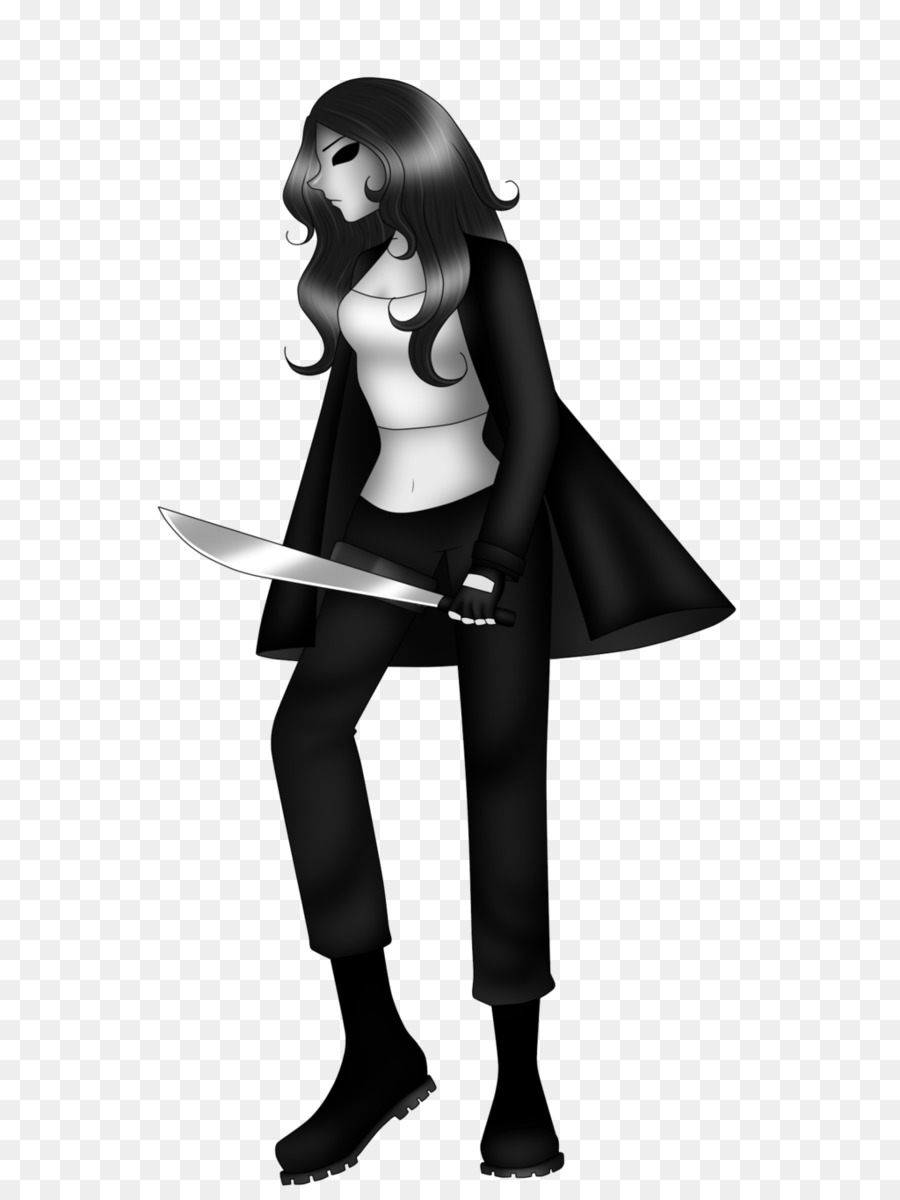 Personnage Noir Et Blanc Avec Couteau，Couteau PNG