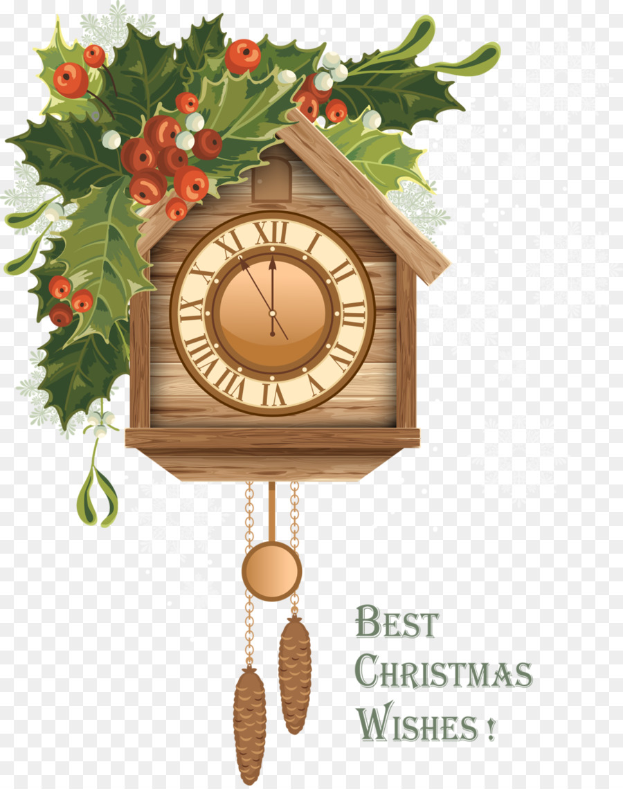 Horloge De Noël，Houx PNG