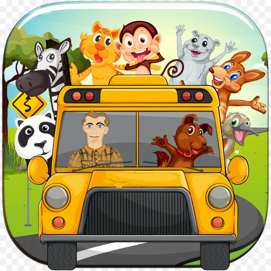 Autobus Scolaire Jaune，Animaux PNG