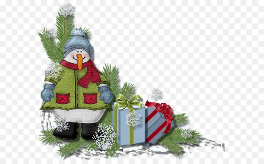 Bonhomme De Neige Et Cadeau，Bonhomme De Neige PNG