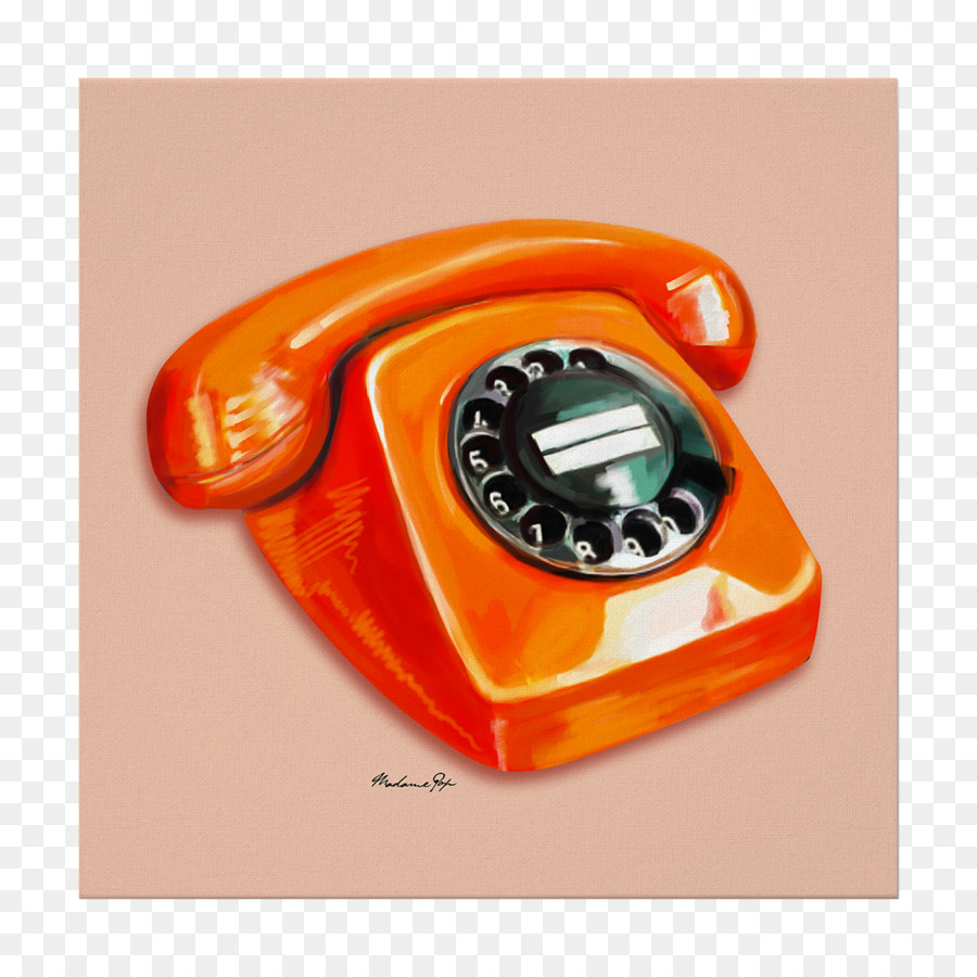 Téléphone à Cadran Orange，Ancien PNG