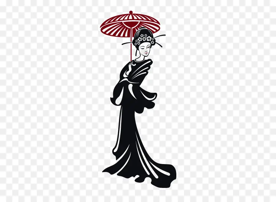 Geisha Avec Parapluie，Geisha PNG