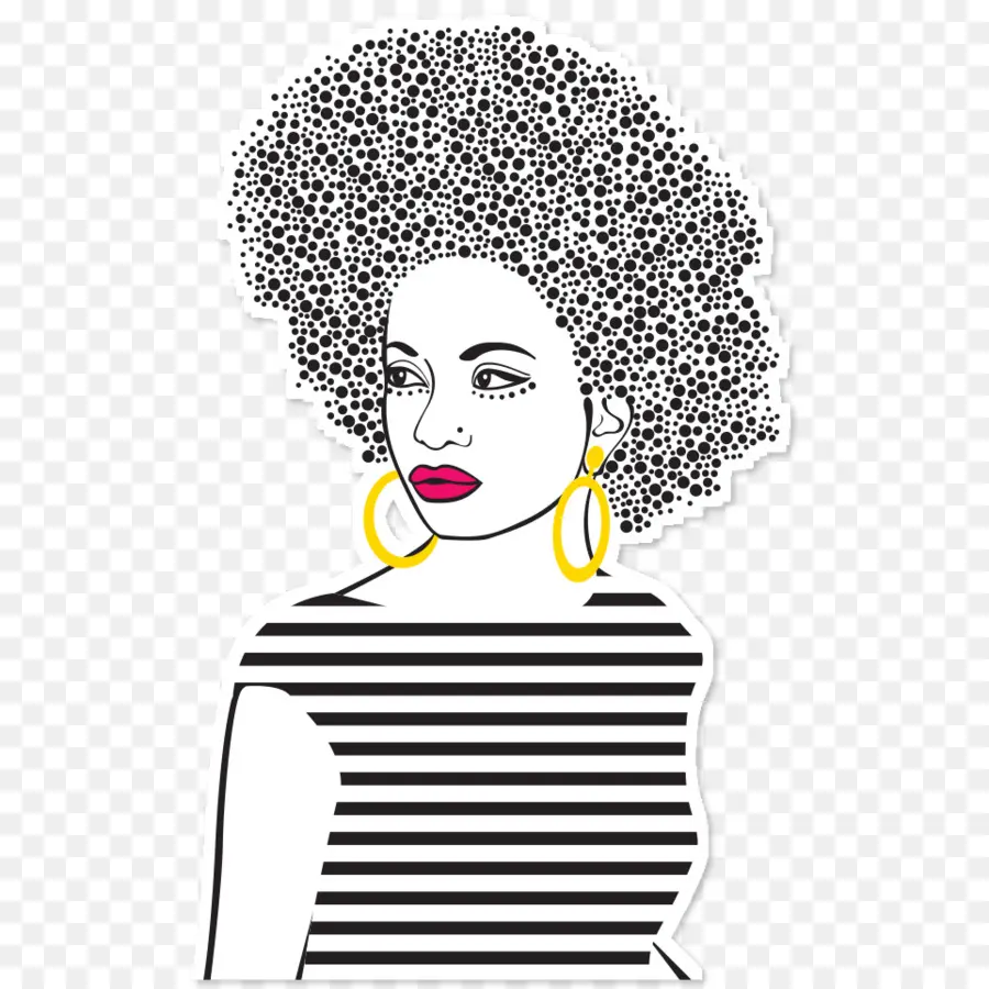 Femme Avec Afro，Portrait PNG