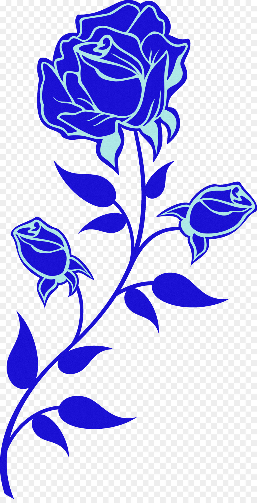 Roses Bleues，Feuilles PNG