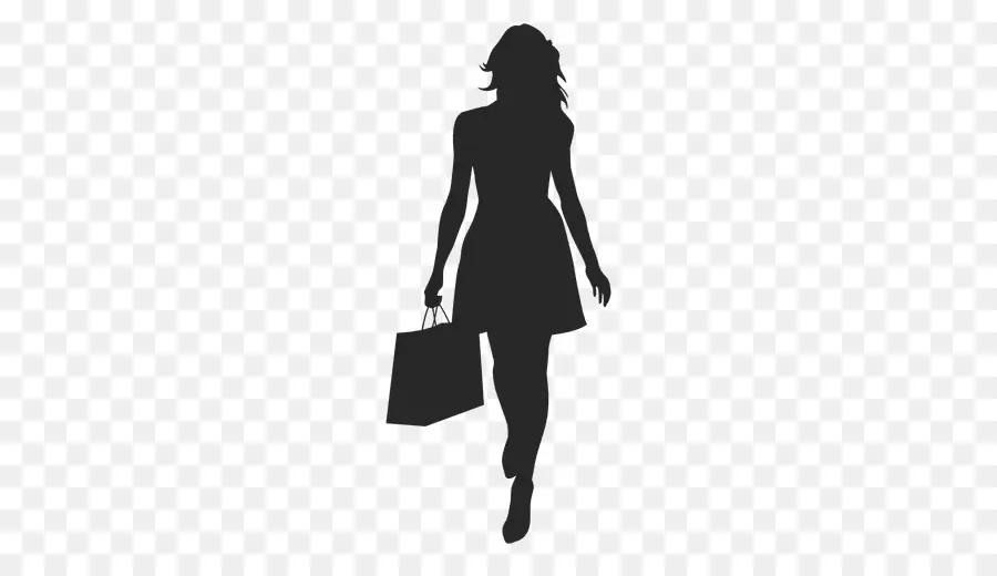 Silhouette D'achats，Femme PNG