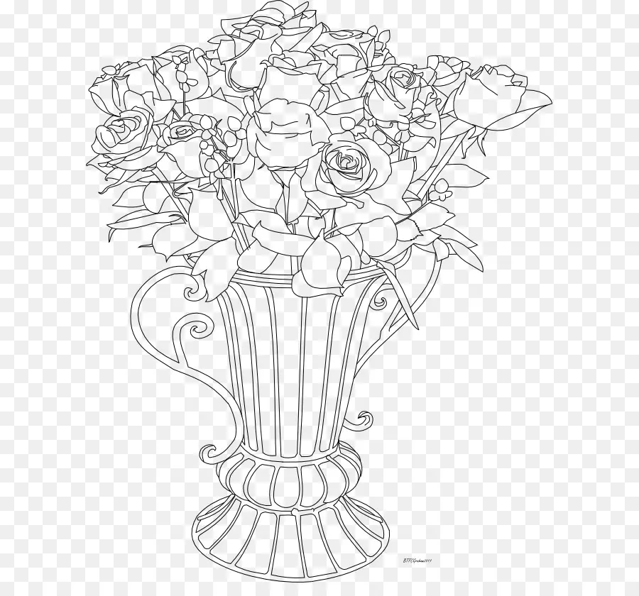 Vase à Fleurs，Roses PNG