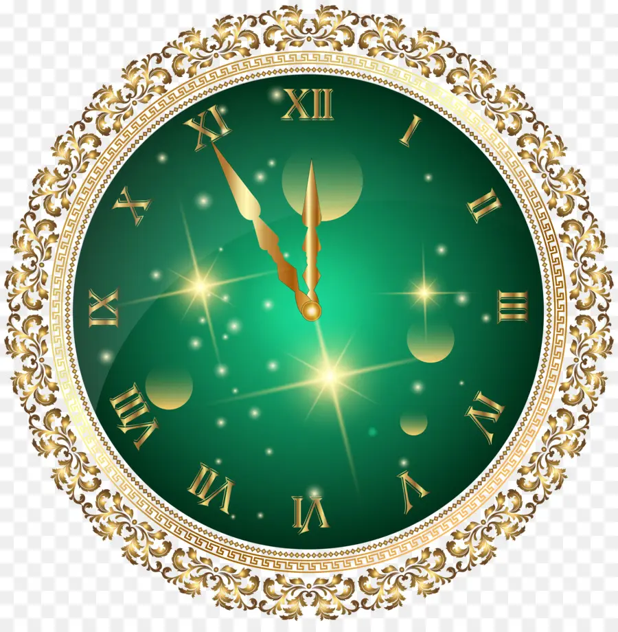 Horloge Dorée，Décoratif PNG