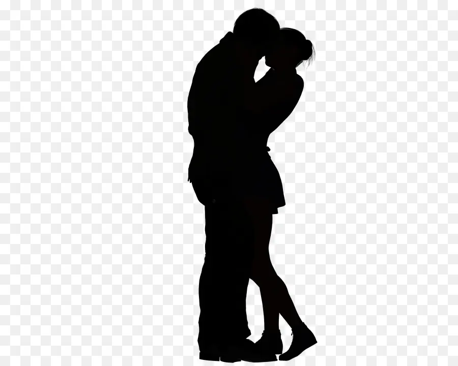 Couple Silhouette，Embrasser PNG