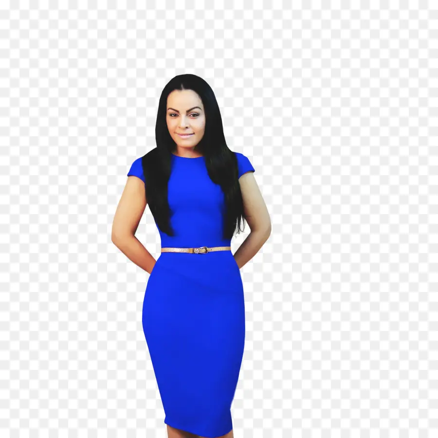 Femme En Robe Bleue，Mode PNG