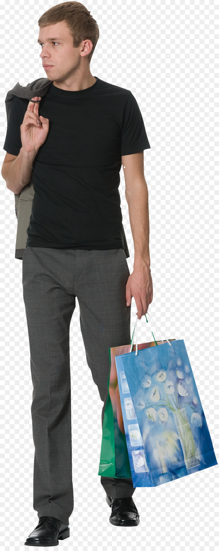 Homme Avec Des Sacs à Provisions，Achats PNG