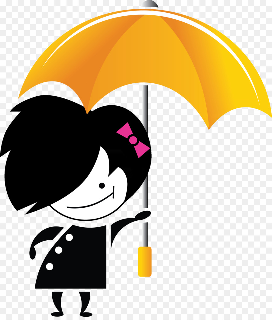 Fille De Dessin Animé Avec Parapluie，Fille PNG