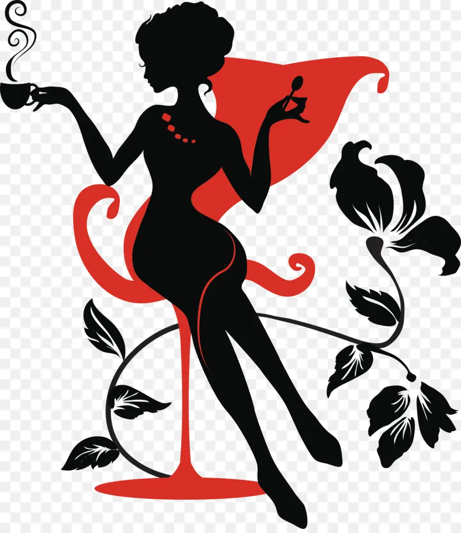 Silhouette Femme，élégant PNG