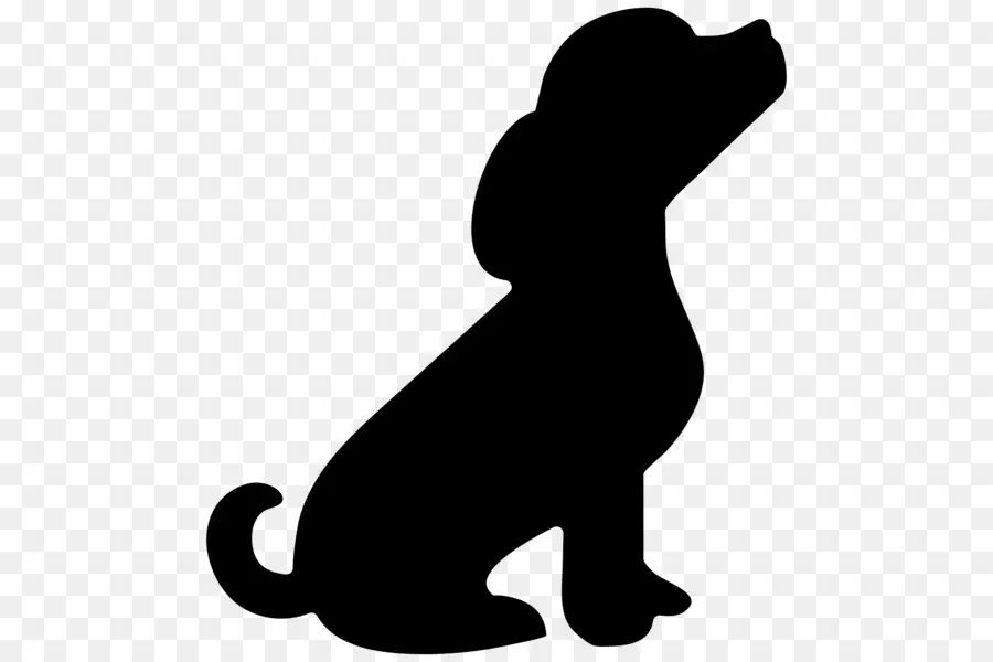 Silhouette De Chien Assis，Animal De Compagnie PNG