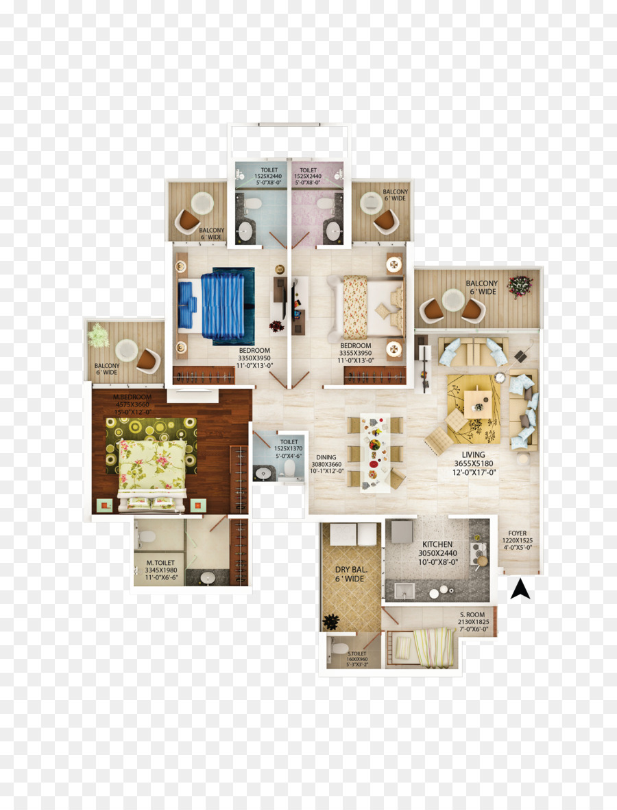 Plan D'étage，Chambres PNG