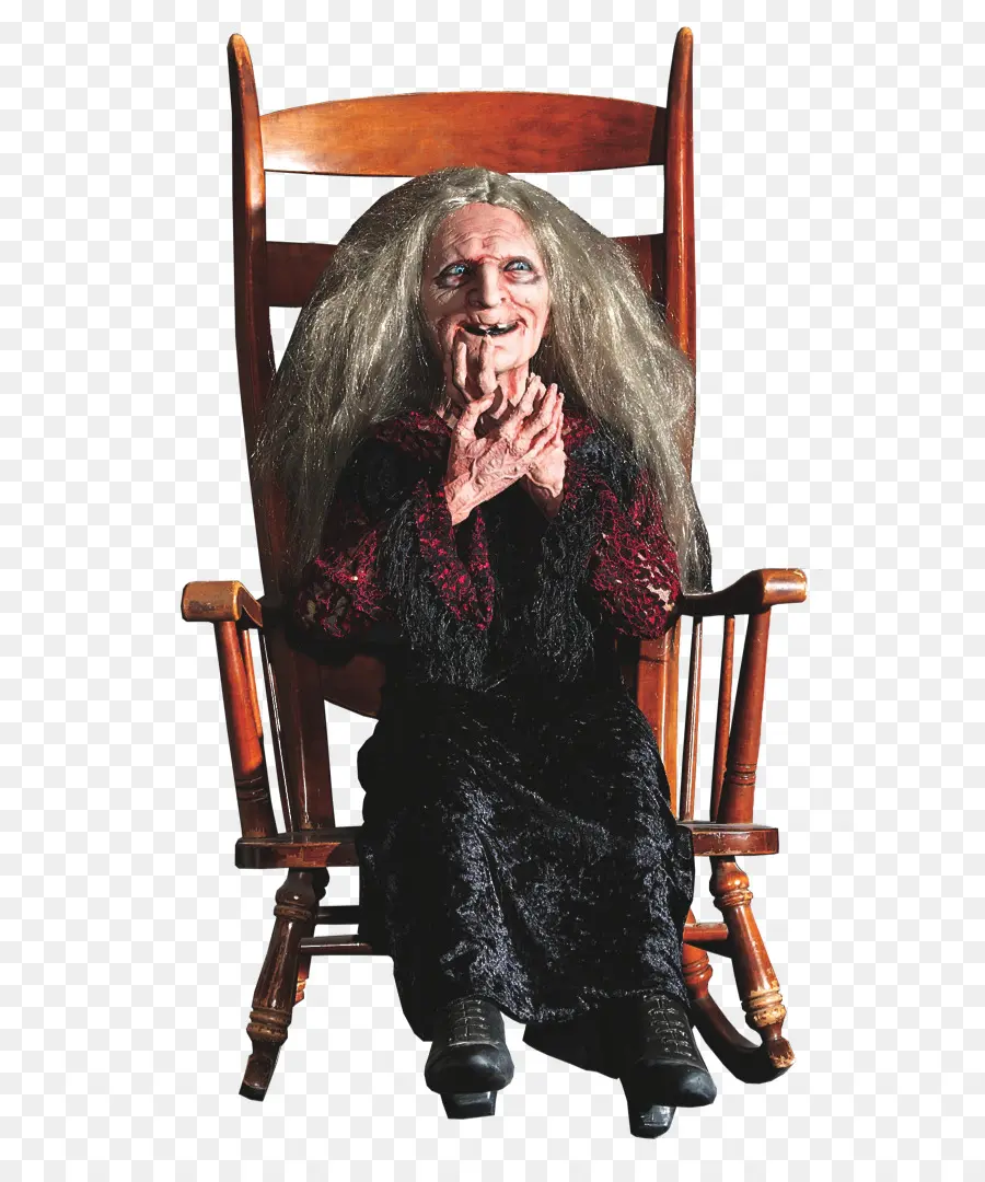 Poupée Vieille Femme，Fauteuil à Bascule PNG