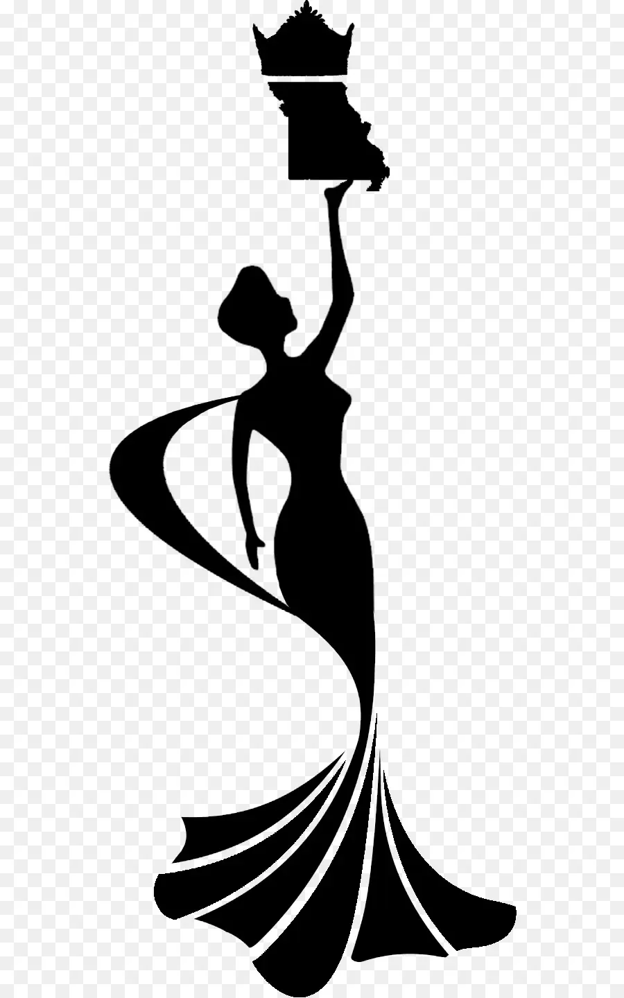 Femme Silhouette，Couronne PNG