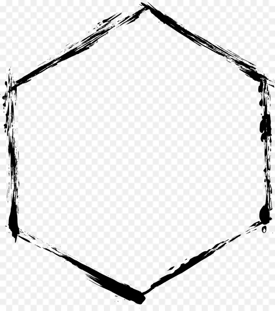 Cadre Hexagonal，Noir PNG