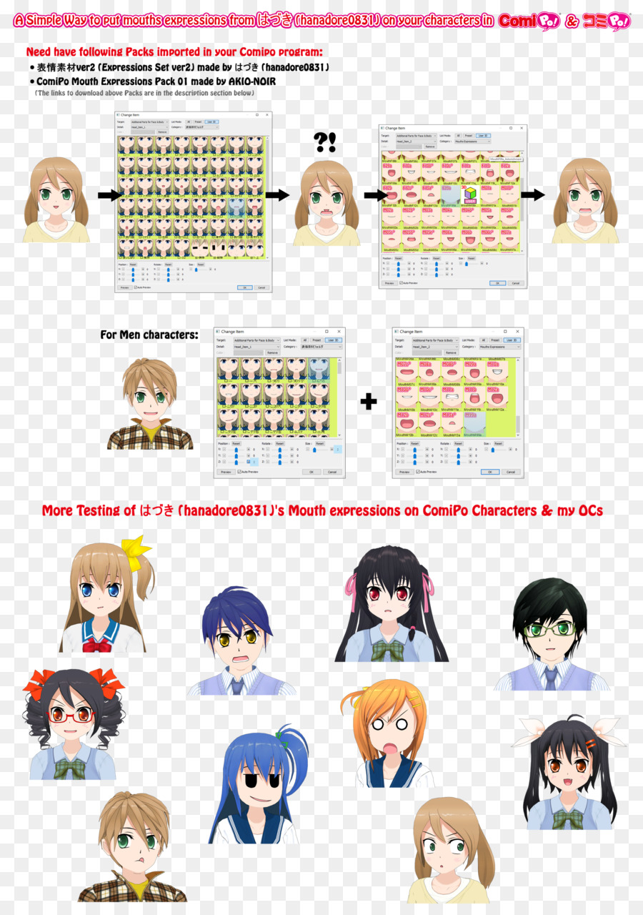 Personnages D'anime，Expressions PNG