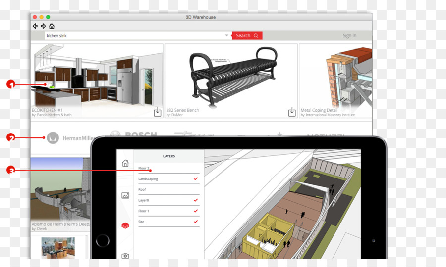 Sketchup，Modélisation 3d PNG