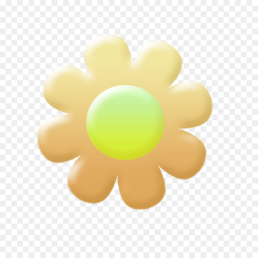 Fleur Jaune，Centre Orange PNG