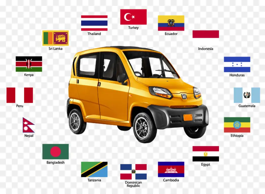 Voiture Jaune，Drapeaux PNG