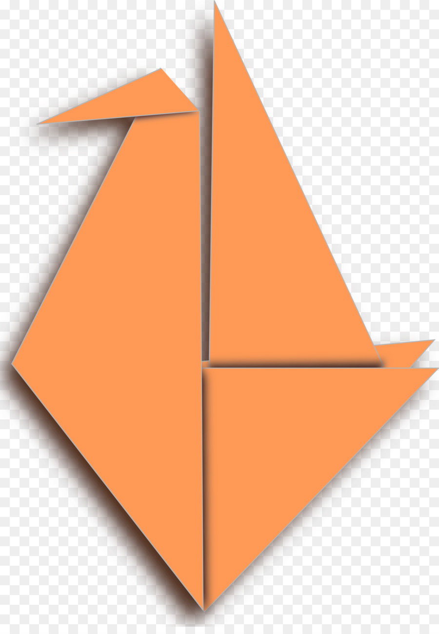 Oiseau Origami Orange，Papier PNG