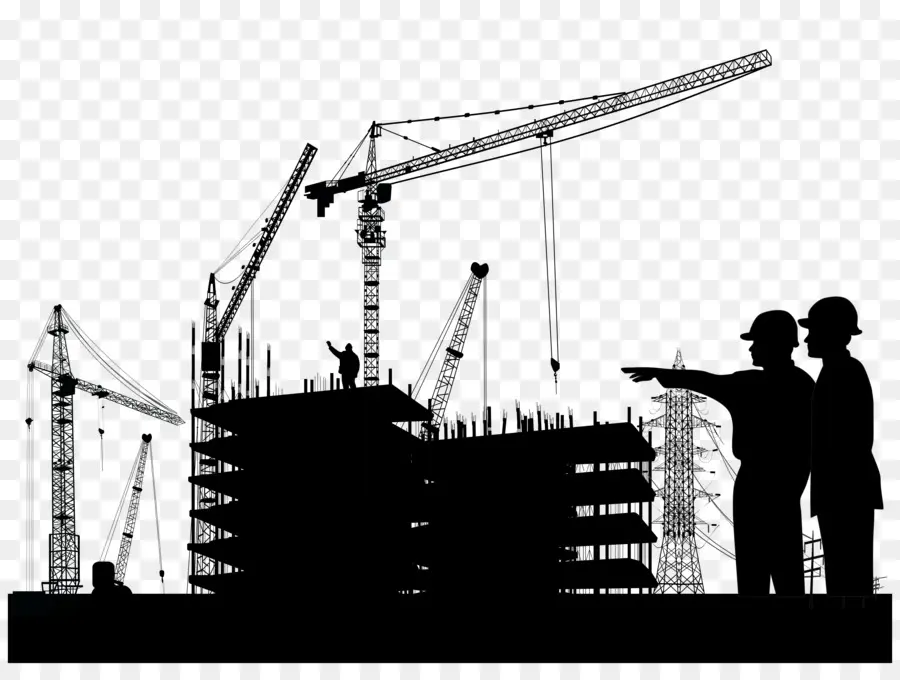 Chantier De Construction，Grues PNG