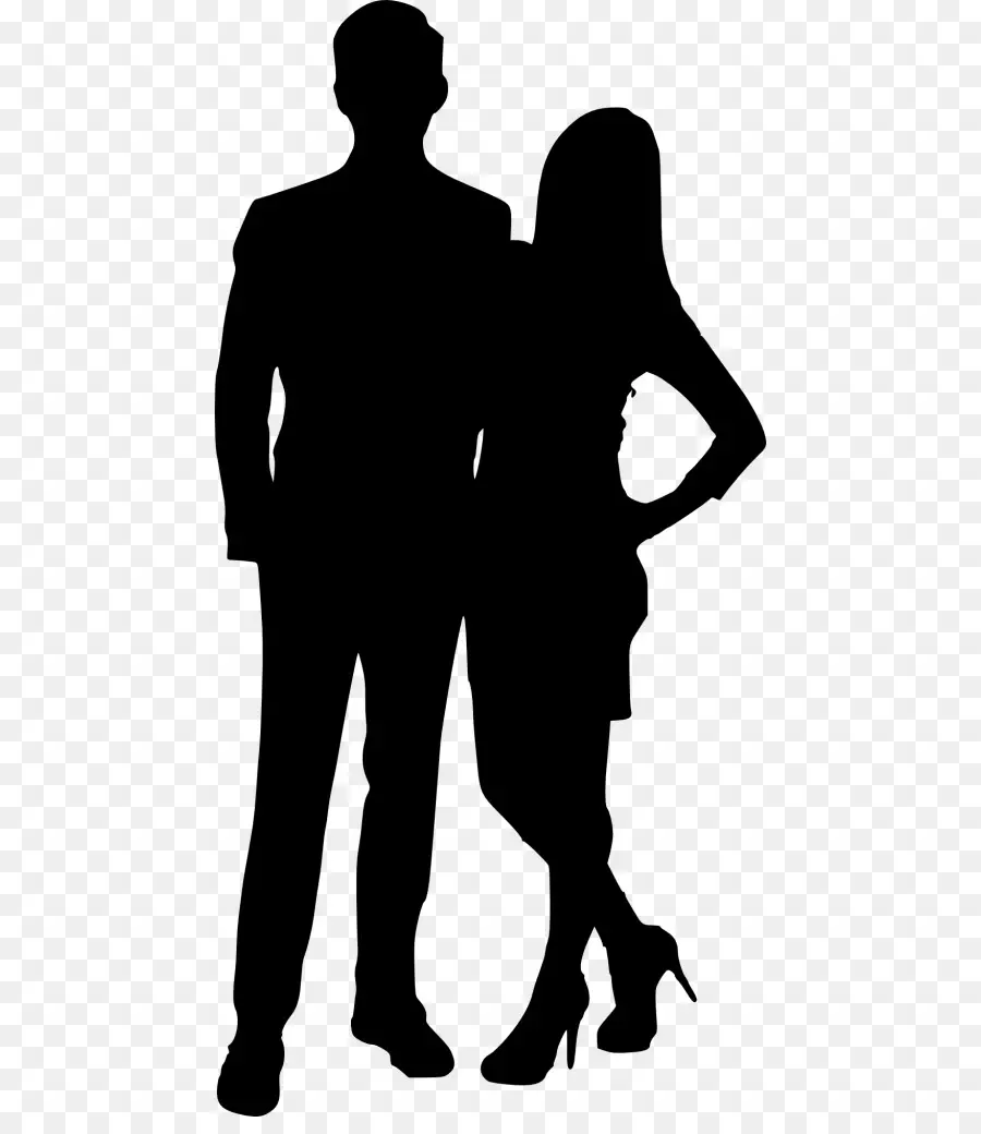 Silhouette Couple，Ombre PNG