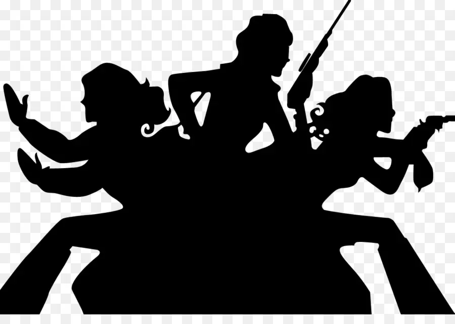 Silhouette De Trois Femmes，Action PNG