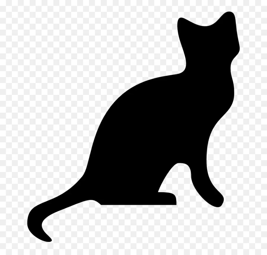 Silhouette De Chat，Noir PNG