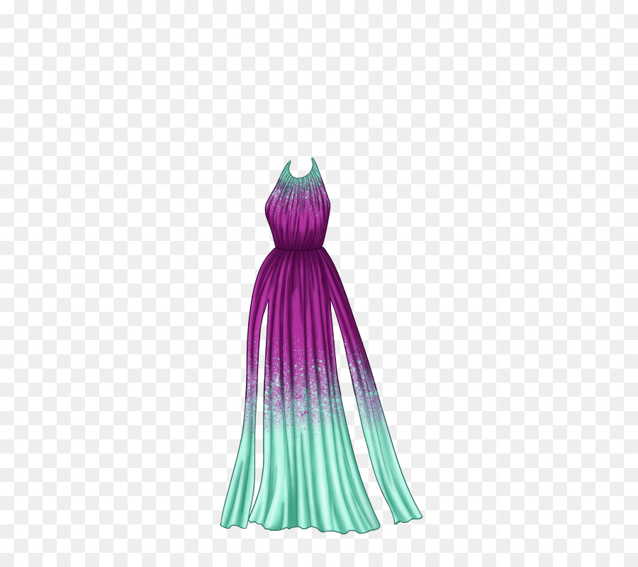 Robe Violette Et Verte，Mode PNG