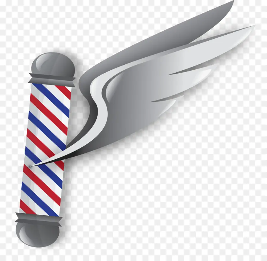 Poteau De Barbier Avec Ailes，Coiffeur PNG