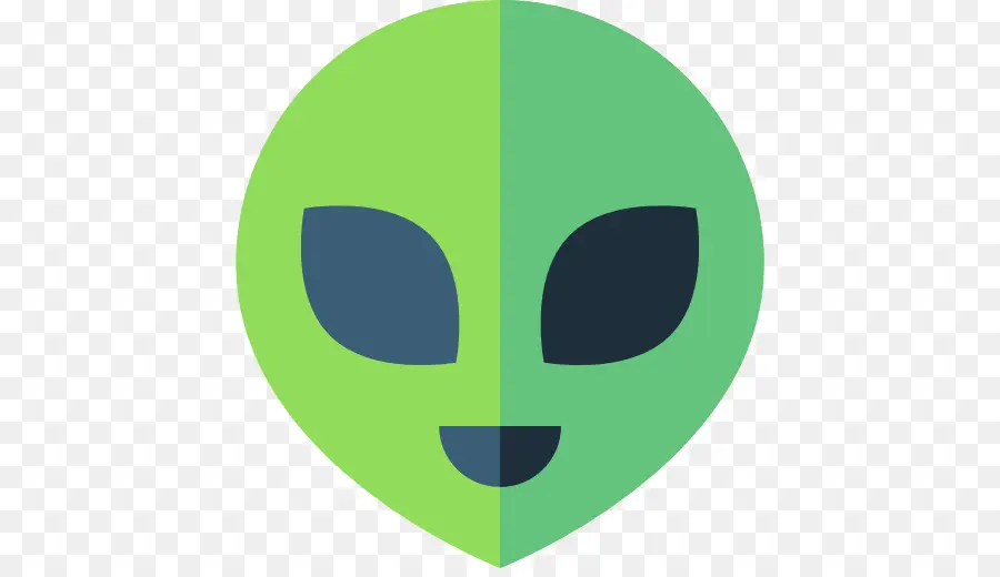 Visage Extraterrestre，Vert PNG