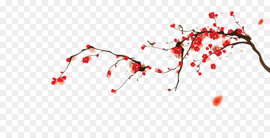 Branche De Fleurs Rouges，Fleurs PNG