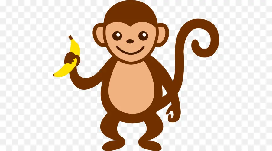 Singe，Banane PNG