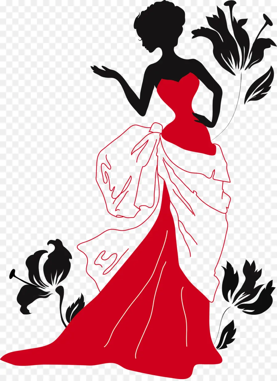 Mode Silhouette，Robe PNG