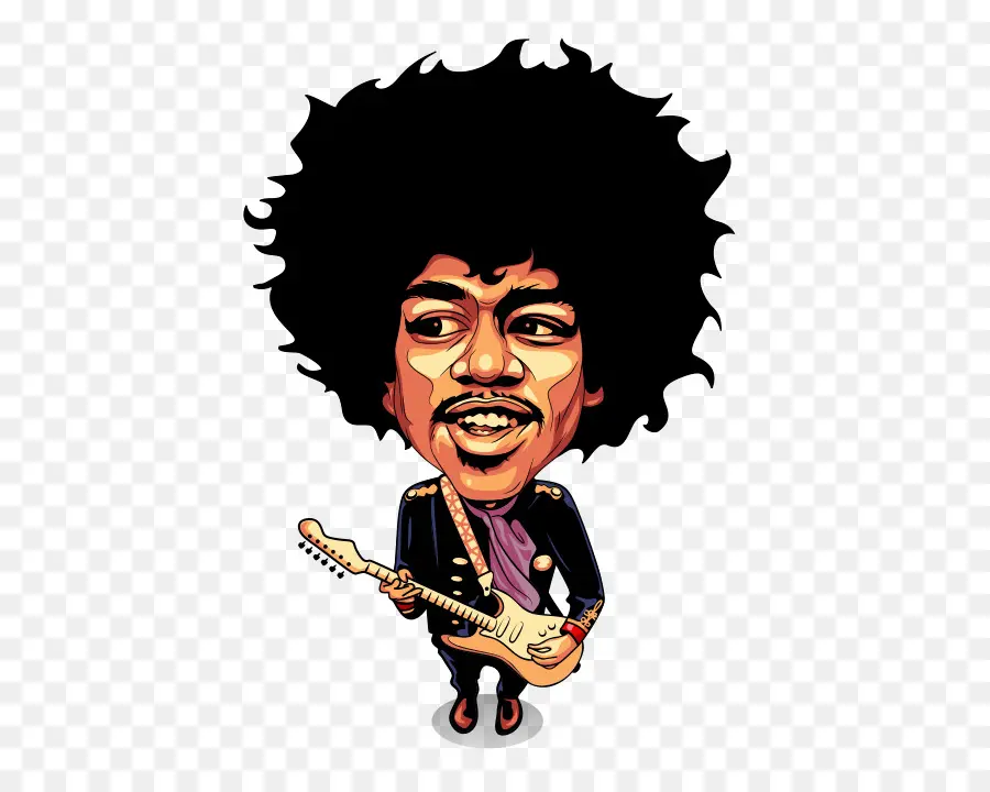 Jimi Hendrix，Caricature PNG