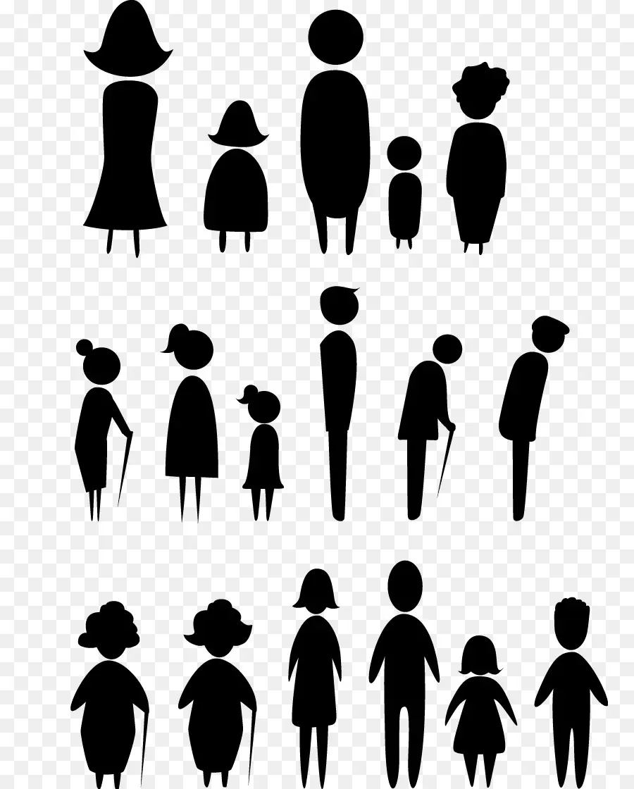 Silhouettes De Famille，Personnes PNG